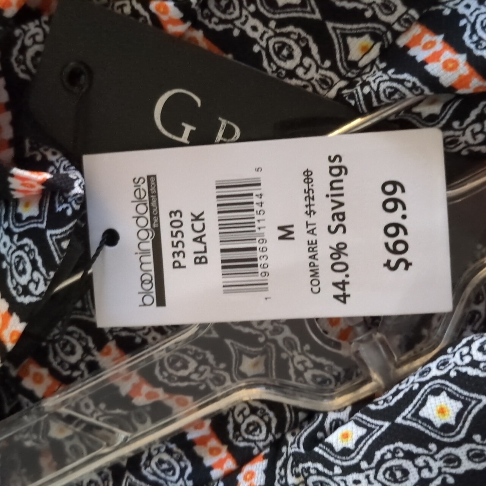 Gracia Striped Women's Long- Wide-Leg Black and Orange Goucho Pants Size Medium. - Picture 9 of 9